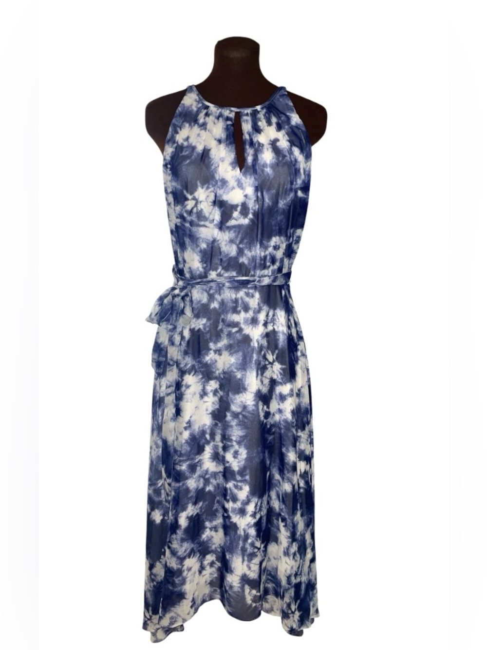 NWT Alex Marie White & Blue DANI Tropic Getaway High Low Flowy Dress Size 4